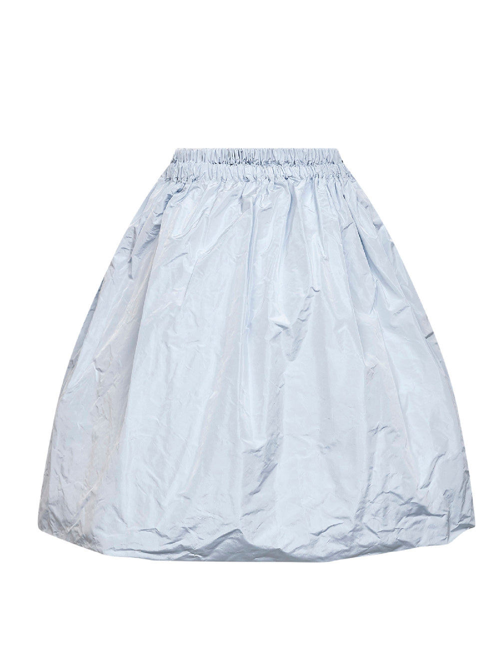 Light blue silk technical taffeta short skirt