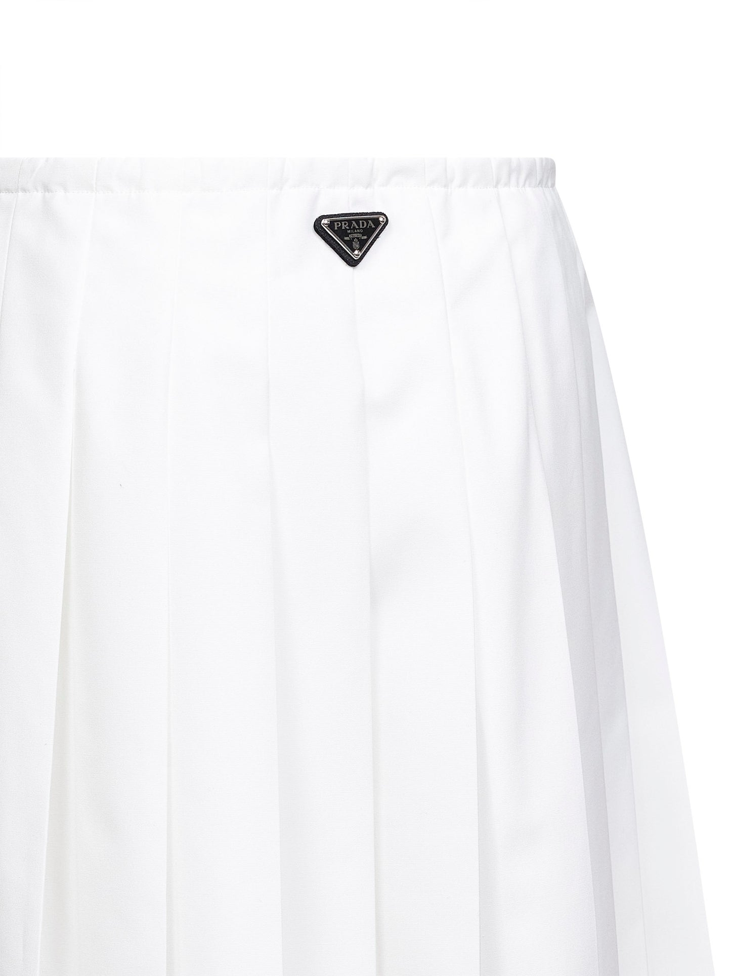 Gonna midi a pieghe in misto cotone tecnico bianco