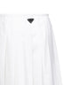 Gonna midi a pieghe in misto cotone tecnico bianco