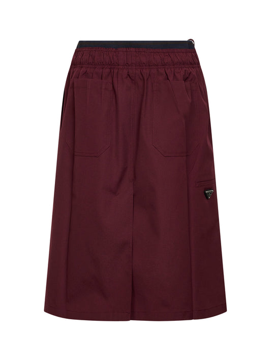 Garnet twill midi skirt
