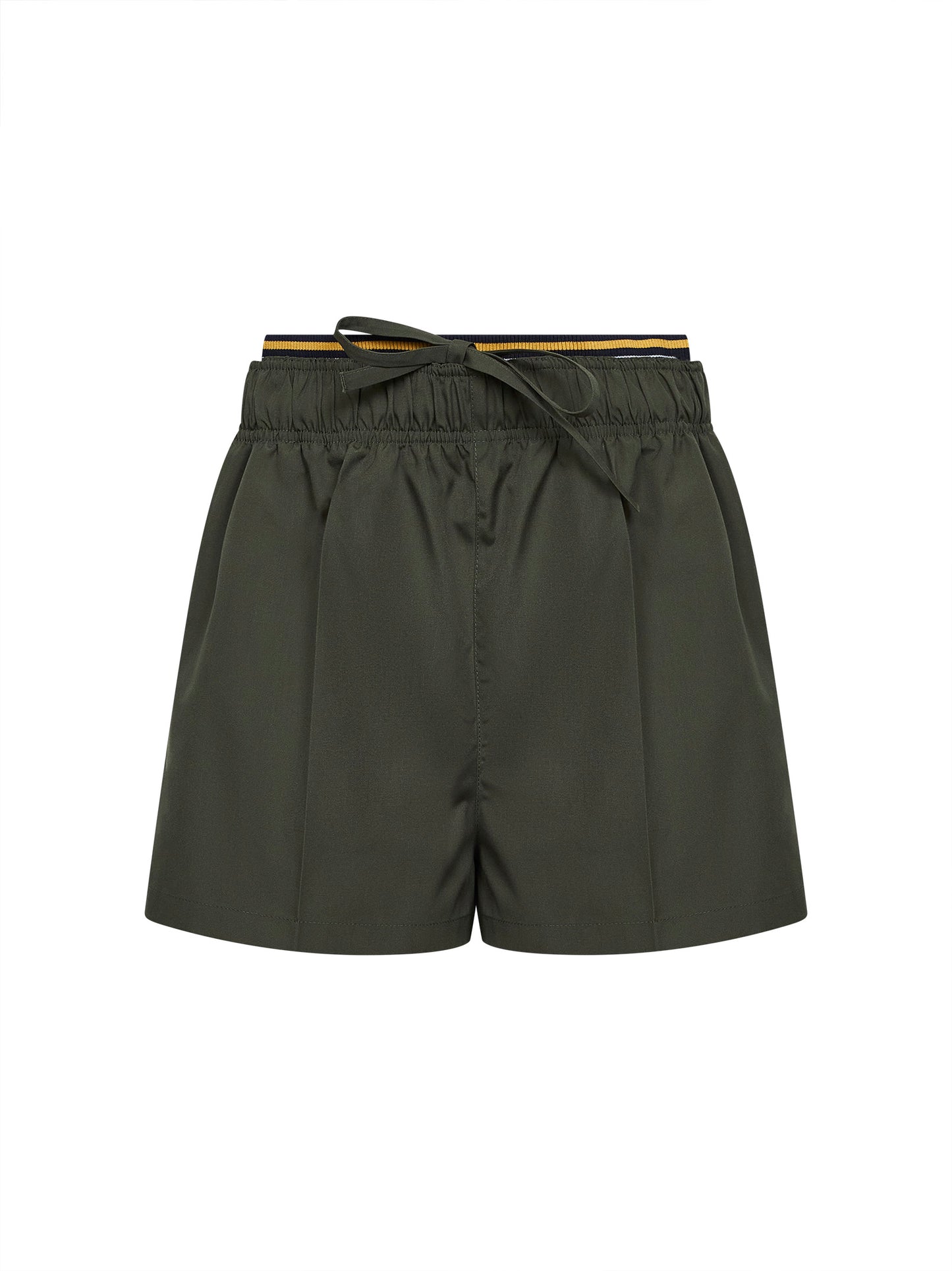 Military green twill shorts
