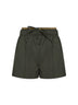 Military green twill shorts