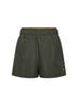 Military green twill shorts