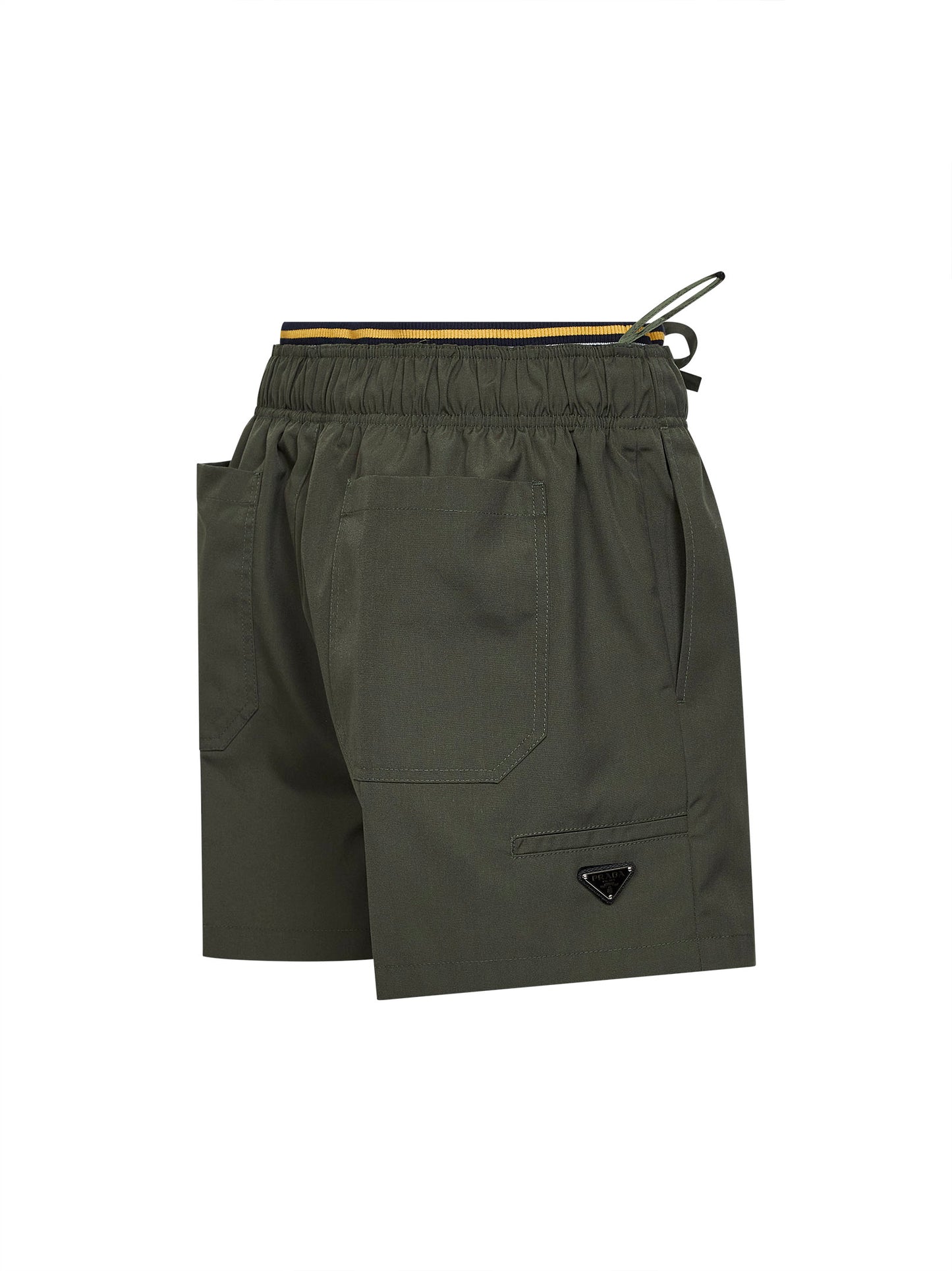 Military green twill shorts