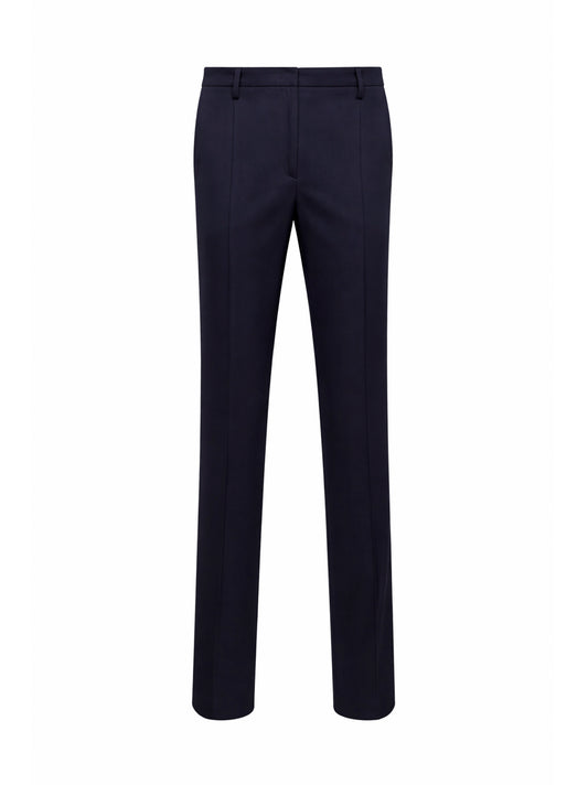 Blue cotton chino straight trousers