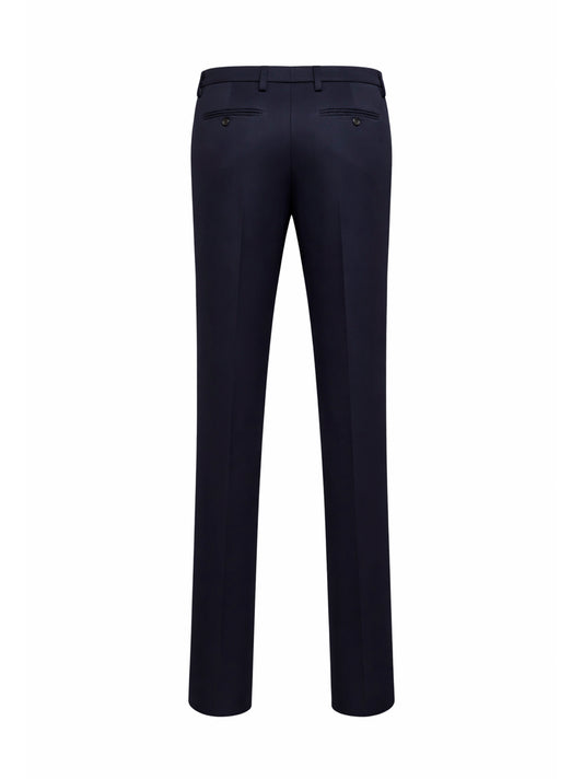 Blue cotton chino straight trousers