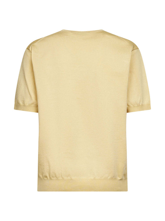 Cream cotton and silk sweater