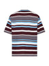 Maglia in cotone a righe amaranto e azzurro