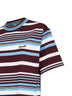 Maglia in cotone a righe amaranto e azzurro