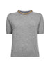 Maglia girocollo in lana e cashmere grigio con cristalli