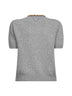 Maglia girocollo in lana e cashmere grigio con cristalli
