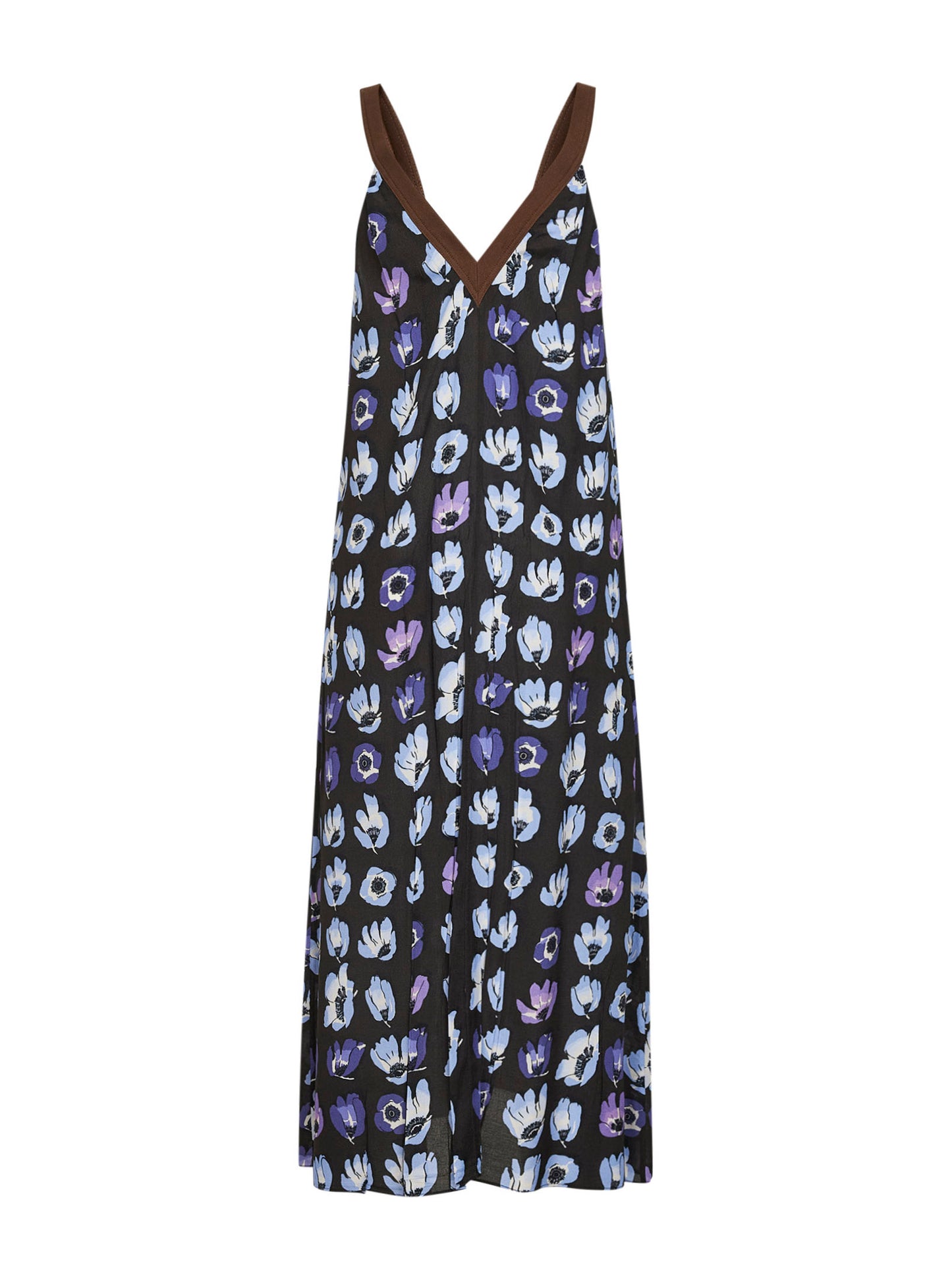 Abito midi in viscosa stampata viola