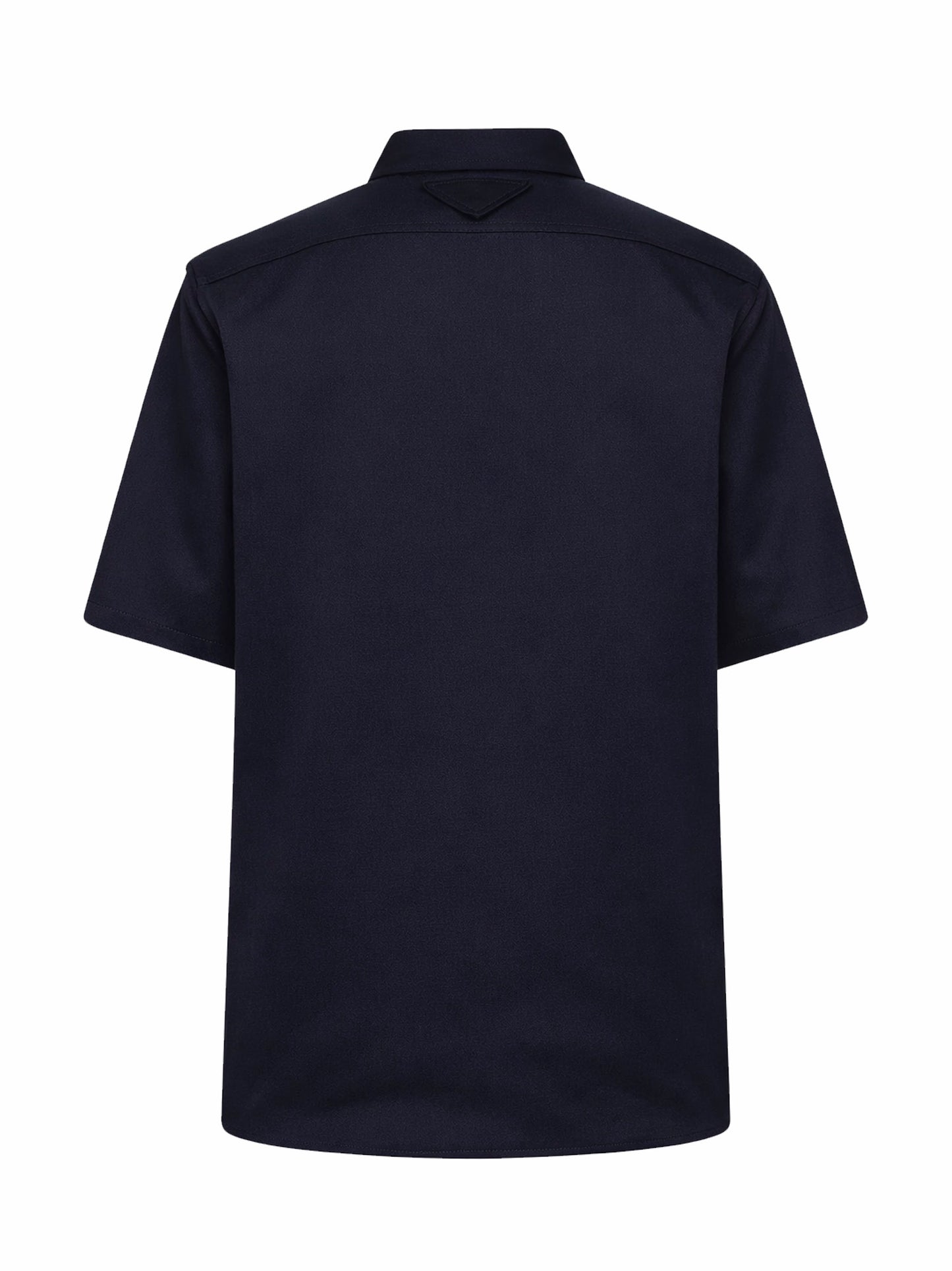 Camicia a maniche corte in chino blu