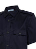 Camicia a maniche corte in chino blu
