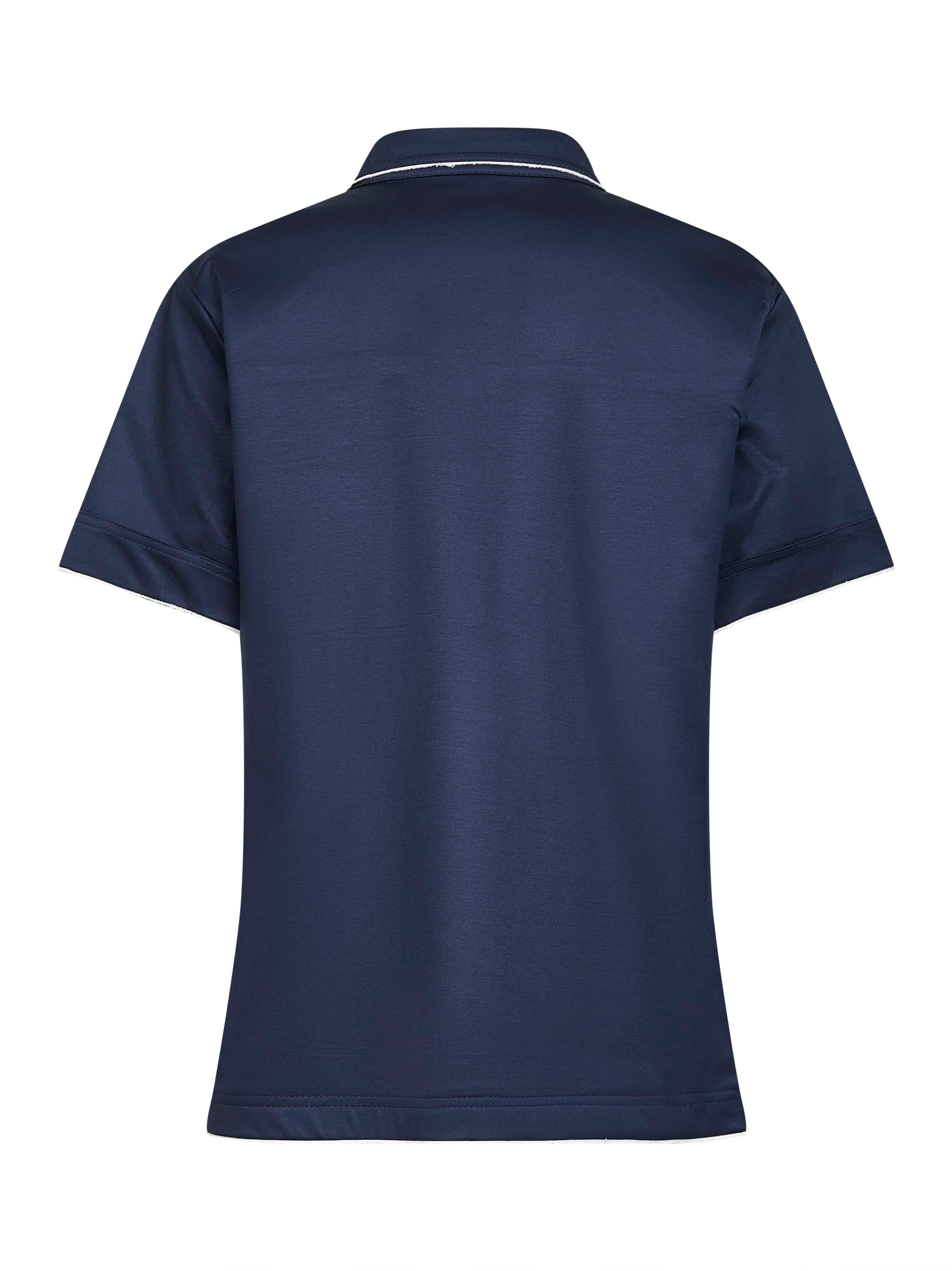 Blue lisle cotton polo shirt – Daniello.com