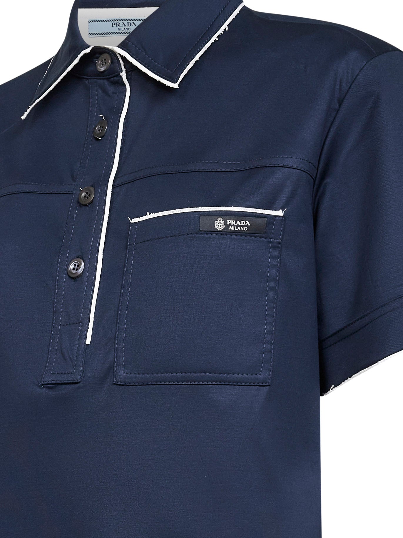 Blue lisle cotton polo shirt – Daniello.com