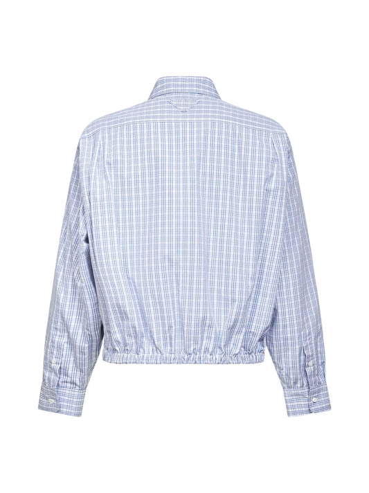 Camicia in cotone a quadri bianca e azzurra