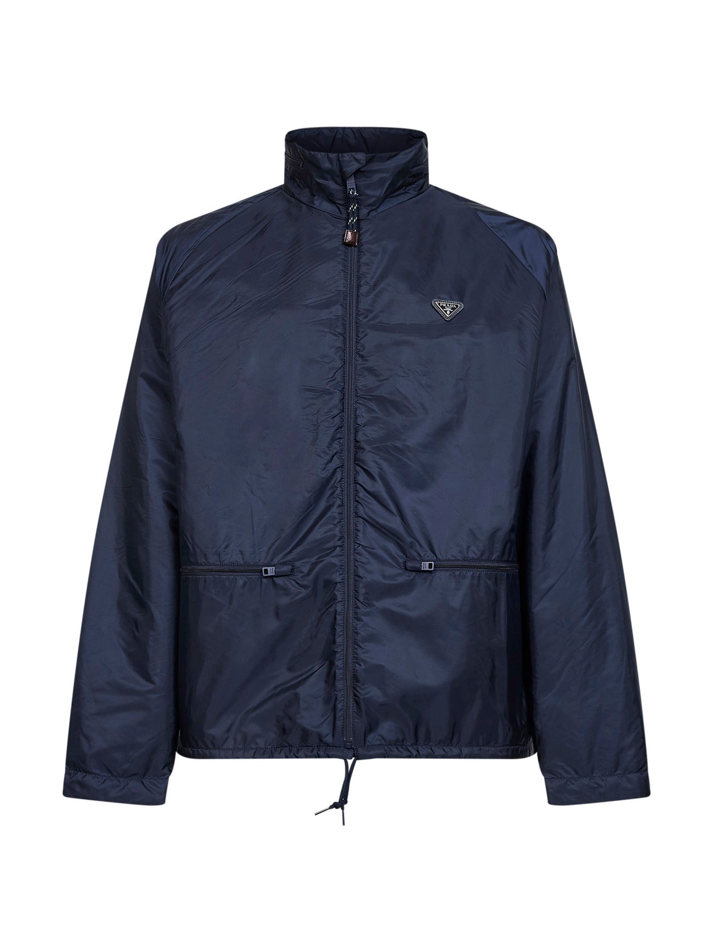 Blue Re-Nylon hooded jacket