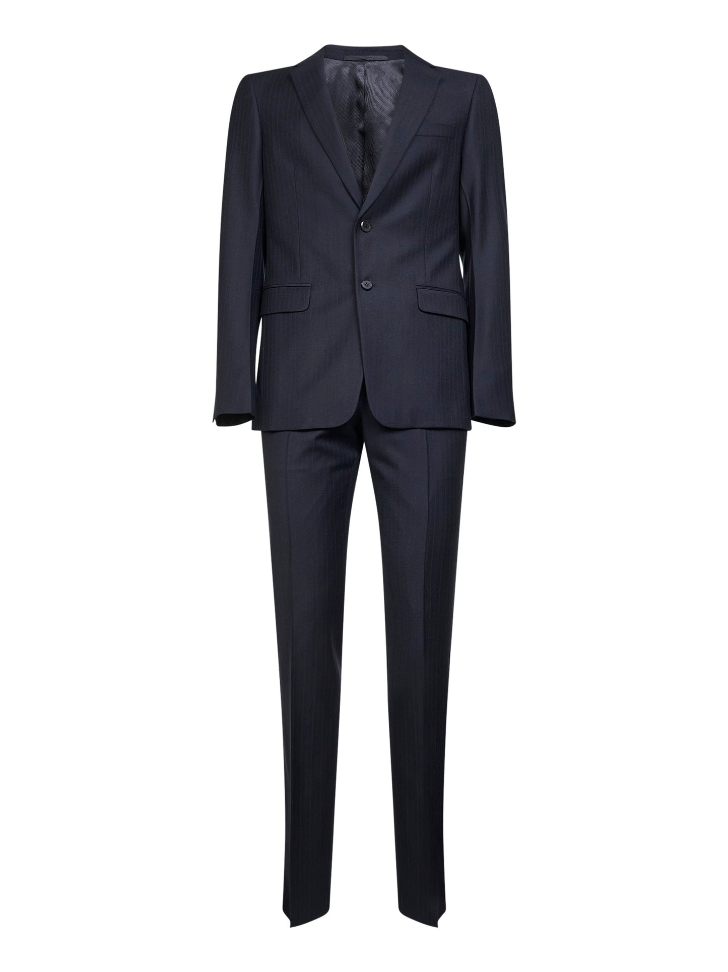 Blue wool and cashmere single-breasted suit