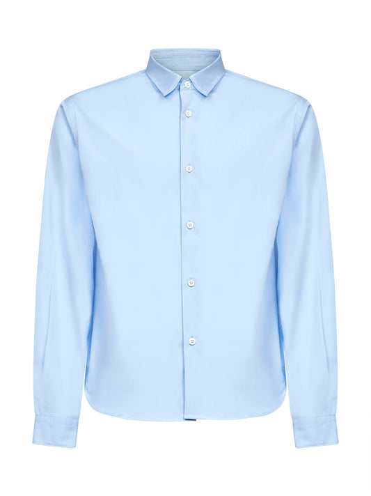 Sky blue cotton straight shirt