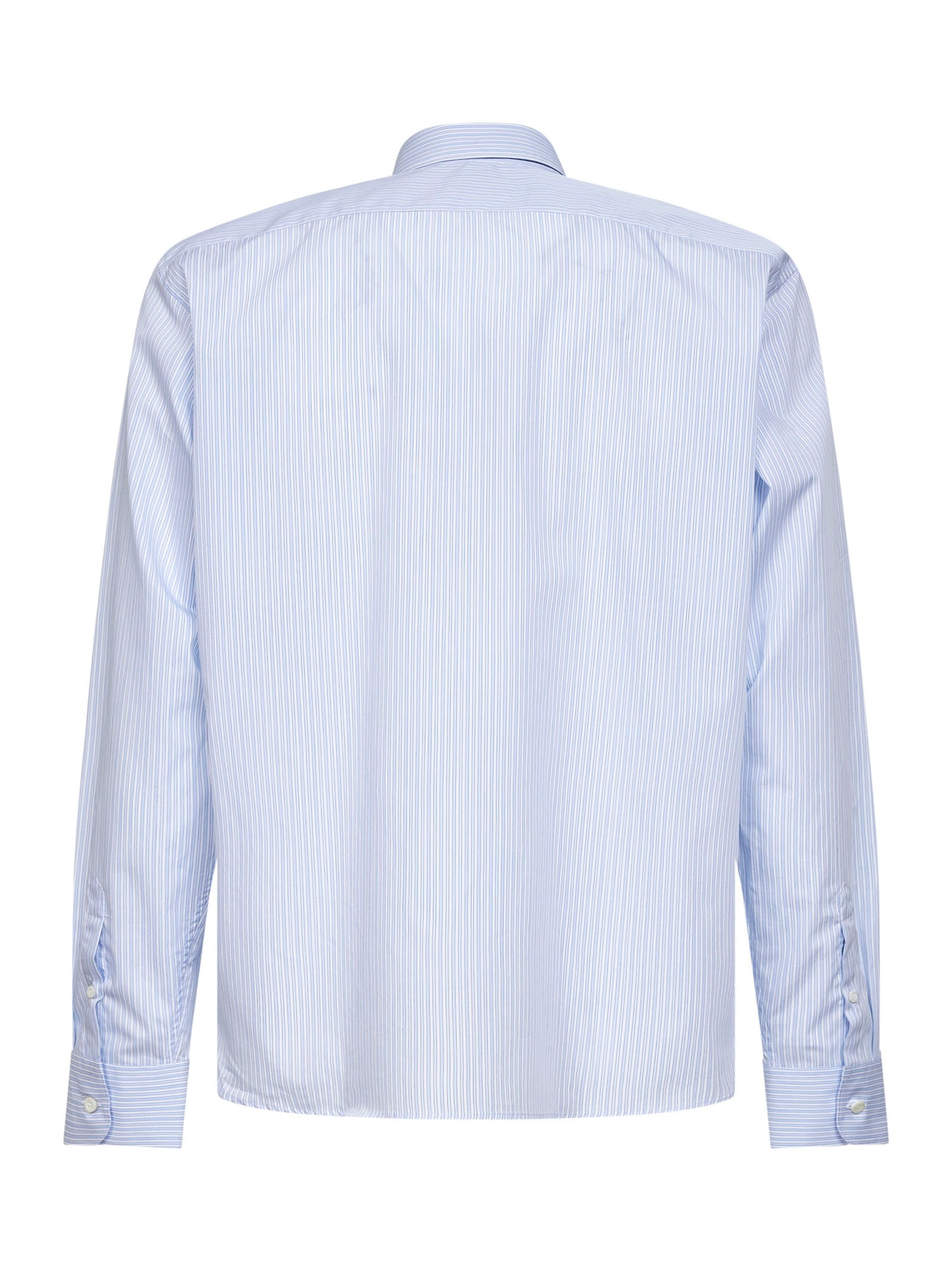 Sky blue and white striped poplin shirt