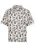 Natural cotton blend printed bowling shirt