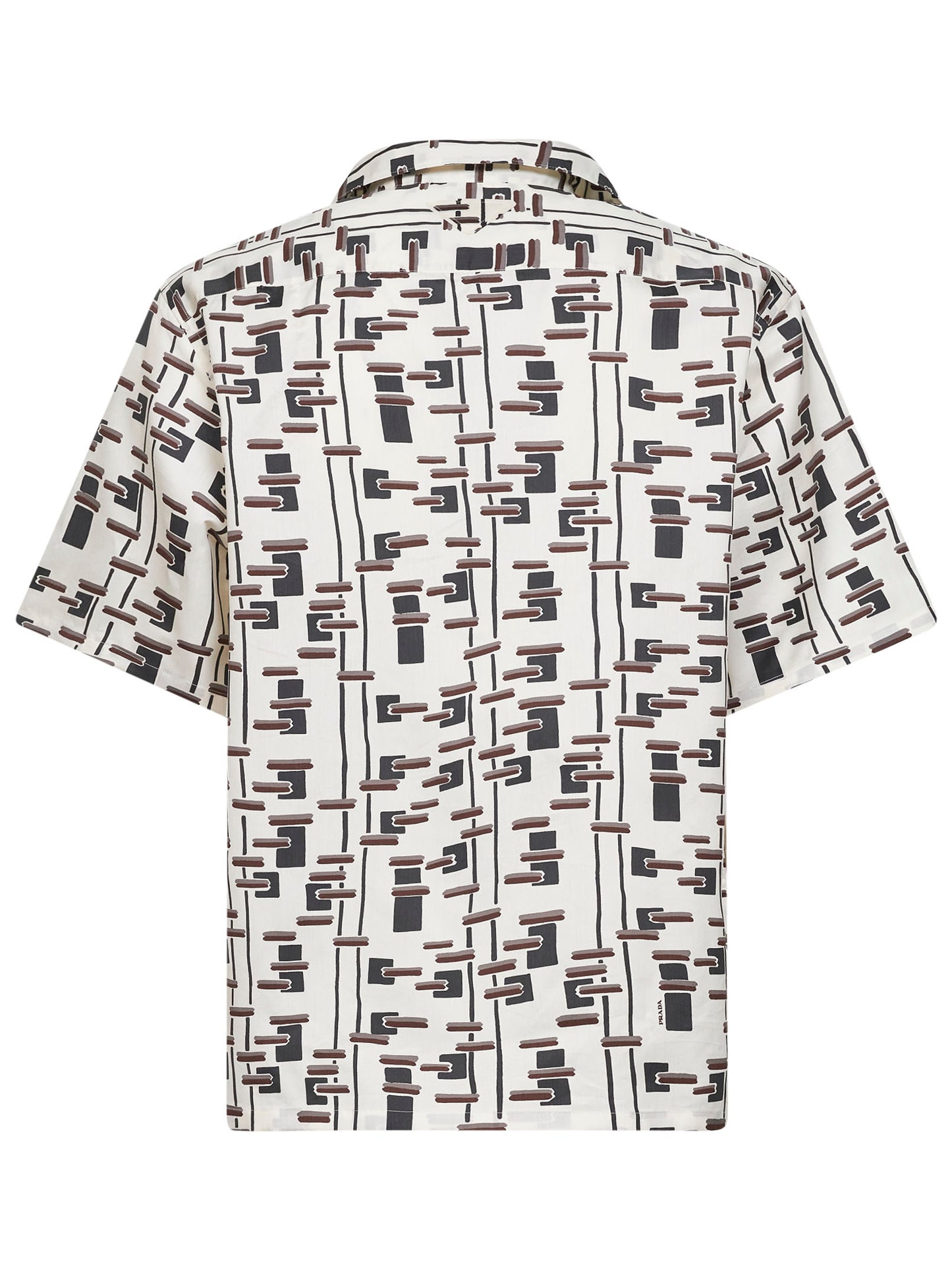 Natural cotton blend printed bowling shirt