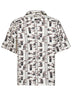 Natural cotton blend printed bowling shirt