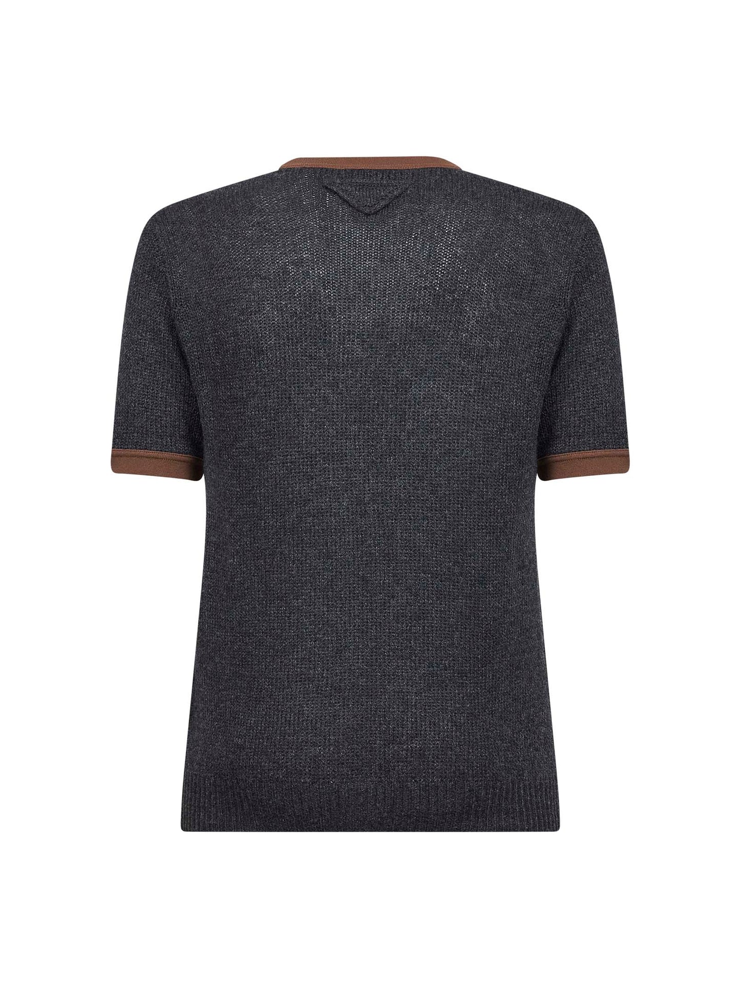 Anthracite cashmere knit crewneck sweater