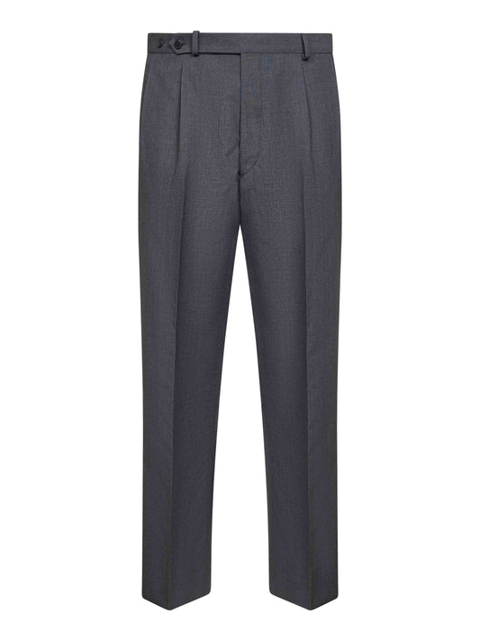 Slate virgin wool blend trousers