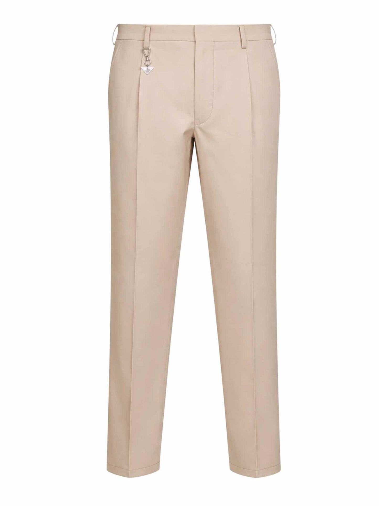 Sand cotton trousers with key ring