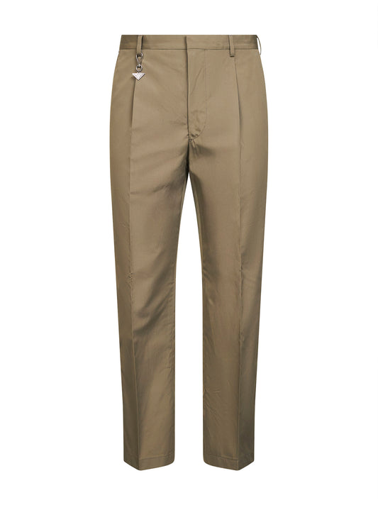 Pantaloni in cotone argilla con portachiavi