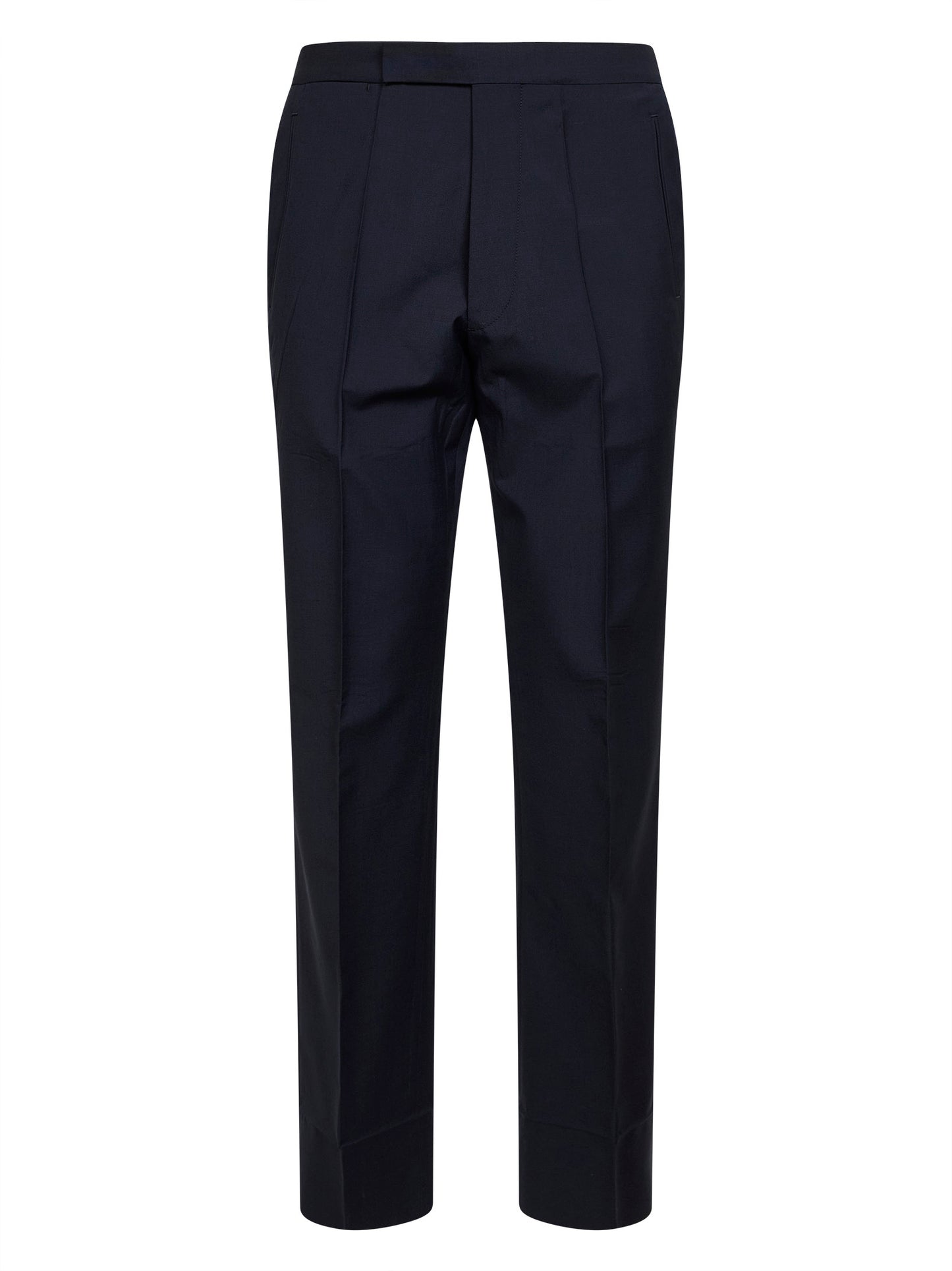 Pantaloni sartoriali in lana e mohair blu