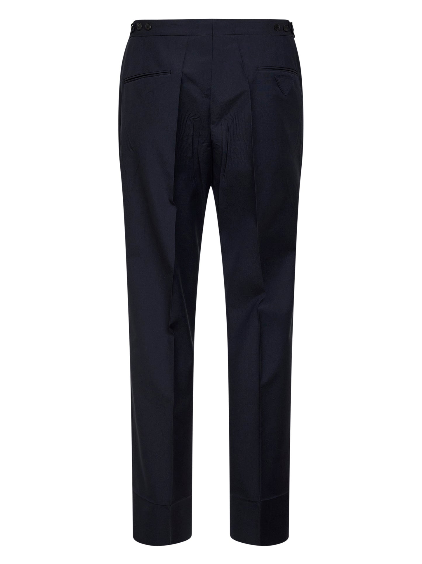 Pantaloni sartoriali in lana e mohair blu