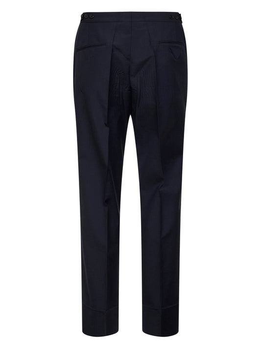 Pantaloni sartoriali in lana e mohair blu