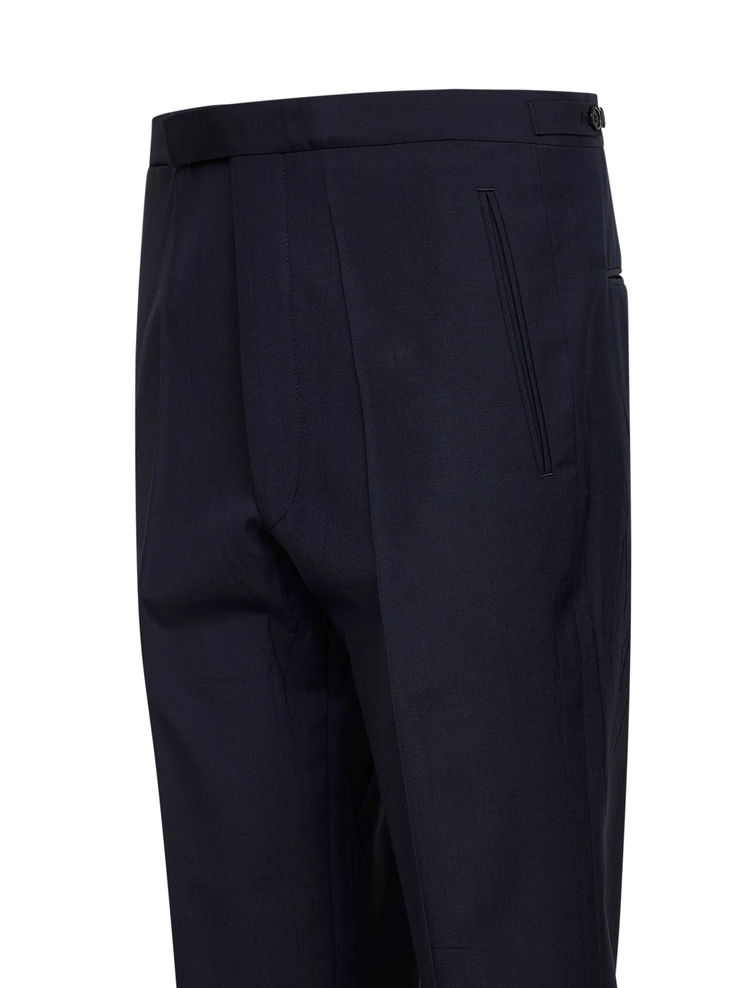 Pantaloni sartoriali in lana e mohair blu