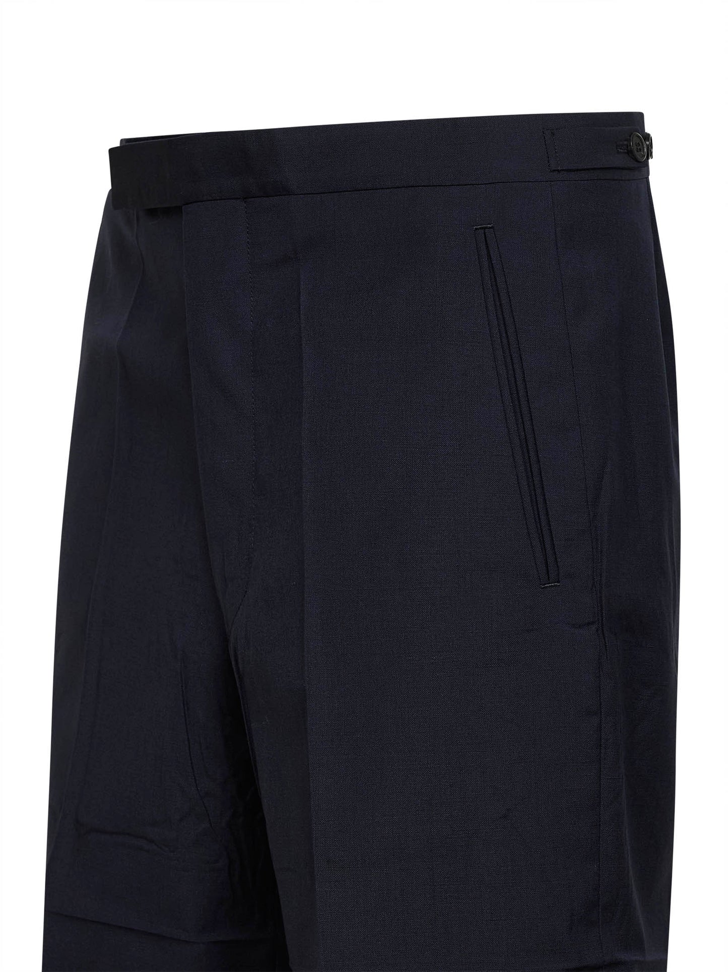 Bermuda sartoriali in lana e mohair blu