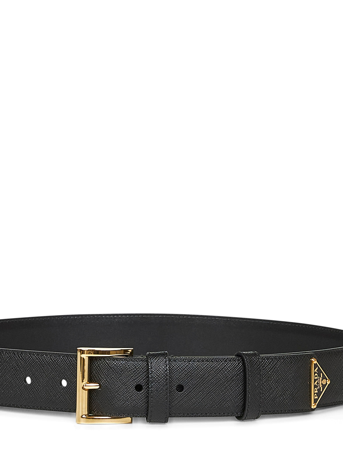 Black Saffiano leather belt