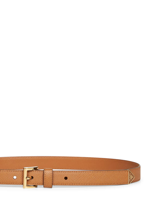 Caramel Saffiano leather belt