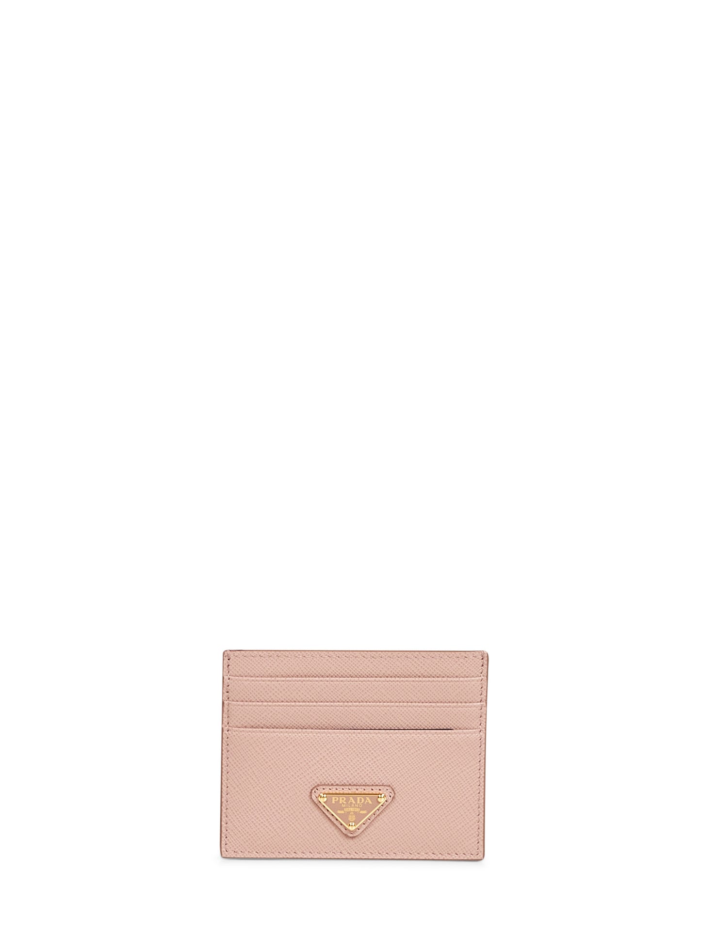 Powder pink Saffiano leather card holder