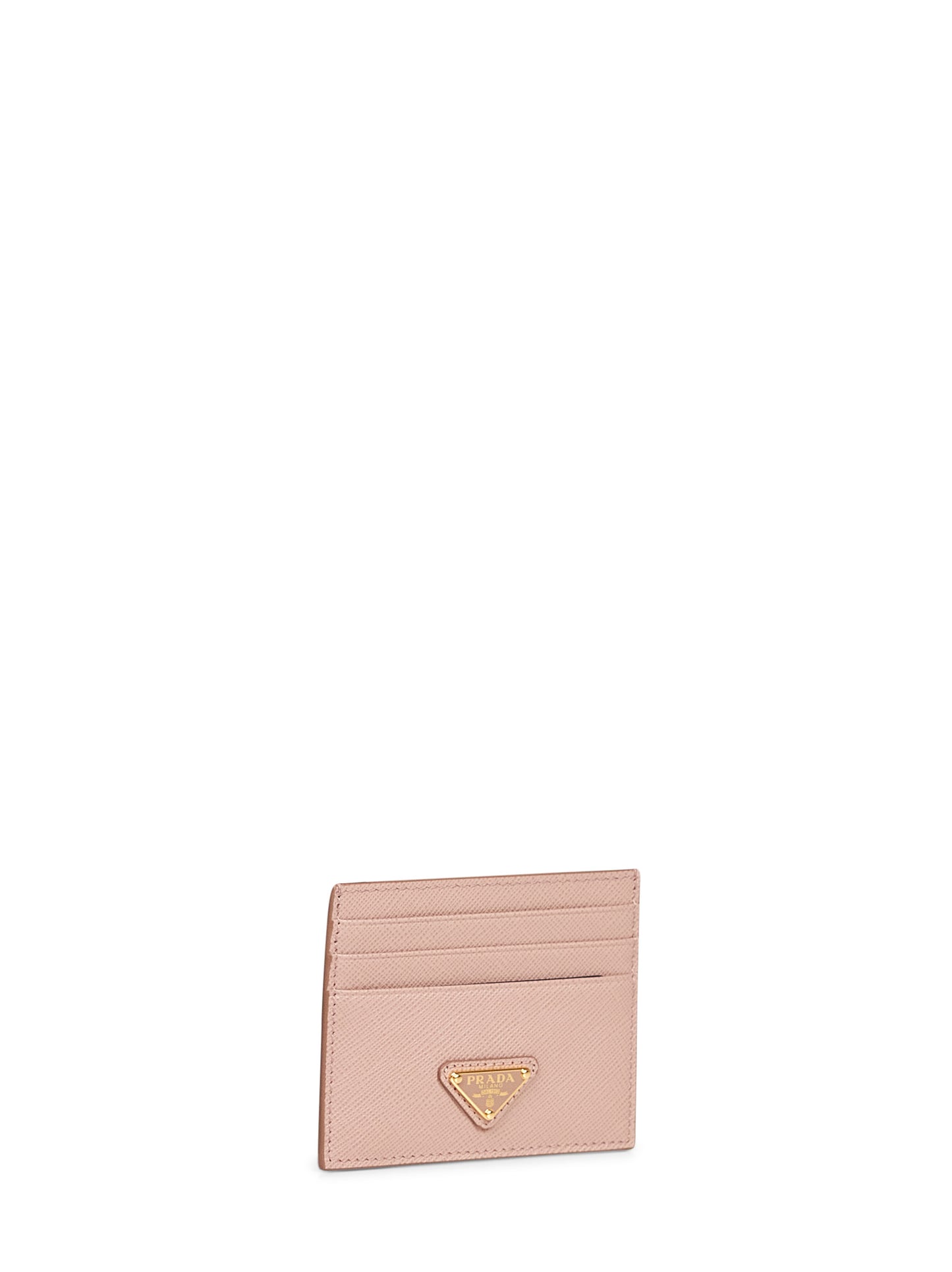 Powder pink Saffiano leather card holder