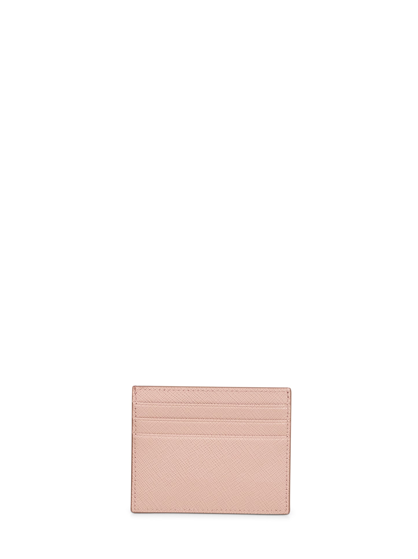 Powder pink Saffiano leather card holder