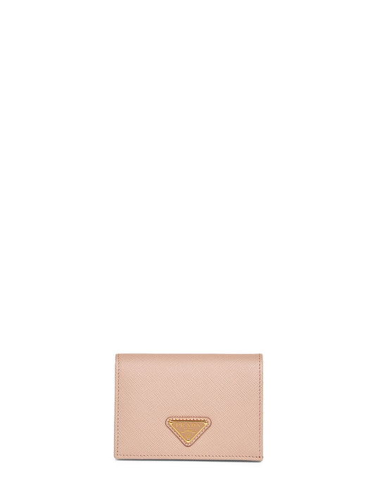 Powder pink Saffiano small wallet