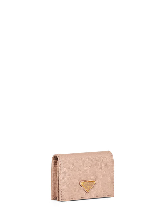 Powder pink Saffiano small wallet