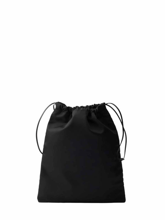 Black drawstring pouch bag