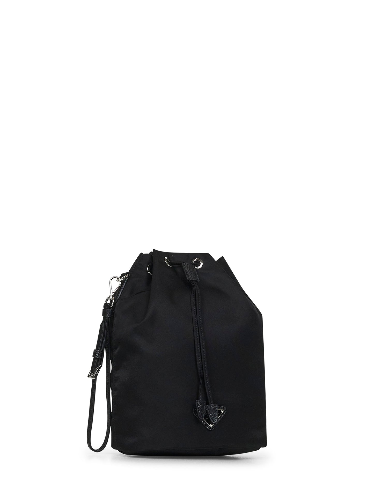 Black bucket pouch bag