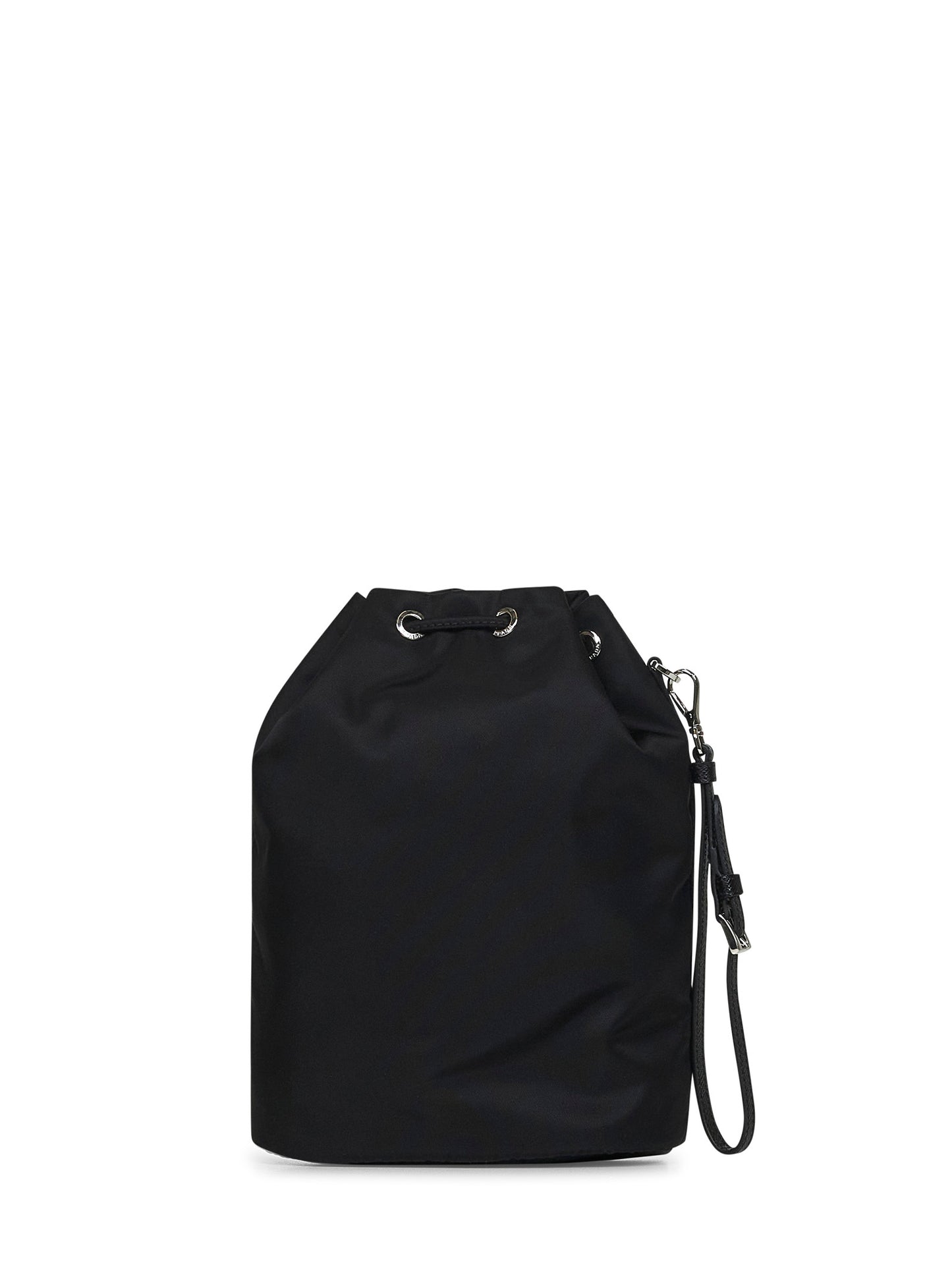 Black bucket pouch bag
