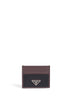 Portacarte in Re-Nylon e pelle nero e caffé