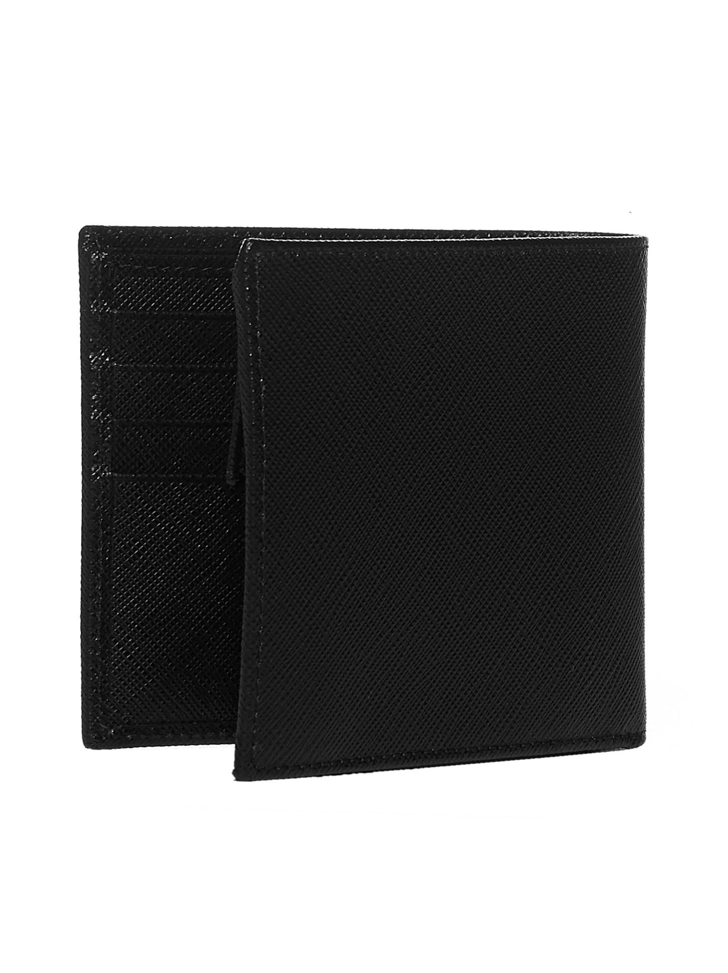 Black horizontal wallet in Saffiano