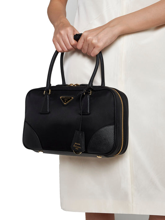 "Medium Black Re-Edition Duffel Bag in Re-Nylon